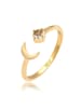 Elli Ring 925 Sterling Silber Astro, Halbmond in Gold