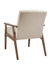 Beliani Sessel ESRUM in Beige/Braun - (W) 62 x (H) 79 x (L) 80 cm