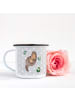 Mr. & Mrs. Panda XL Emaille Tasse Otter Seerose ohne Spruch in Grau Pastell