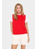 SAINT TROPEZ Strickweste MilaSZ Gerade Passform in Flame Scarlet