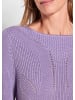 GOLDNER Kurzgröße:  Eleganter Rippenstrick mit U-Boot-Ausschnitt in flieder