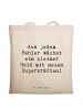 Mr. & Mrs. Panda Tote Bag Spruch Fehler machen lernen mit Spruch in Creme