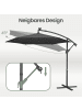 SONGMICS Sonnenschirm Sheld in Grau - (D)300 x (H)260 cm