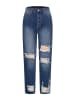 Cloud5ive Cloud5ive High-Waist Boyfriend Destroyed Jeans Hose 5-Pockets in blue denim