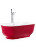 Beliani Freistehende Badewannen TESORO in Rot/Weiß/Silber