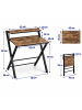 relaxdays Schreibtisch in Braun/ Schwarz - (B)70 x (H)82 x (T)56 cm