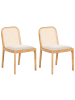 Beliani 2er-Set Esszimmerstuhl EDINA in Braun/Beige