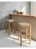 Beliani 2er-Set Barhocker EMBRUN in Braun/Beige