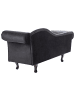 Beliani Chaiselongue LATTES II in Schwarz/Braun - (W) 192 x (H) 81 x (L) 59 cm