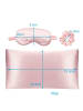 Intirilife Seiden Schlafset 3 tlg. Schlafmaske, Kissenüberzug , Haarband in Satin in Rosa