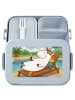 Mr. & Mrs. Panda Lunchbox Einhorn Blümchentail Design ohne Spruch in Blau Pastell