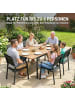 Outsunny Gartentisch,140L x 80B x 75H cm,Teak