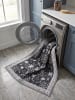 KADIMA DESIGN Teppich Kurzflor VERNANTE waschbar Orient Diele in Schwarz-Creme-Grau