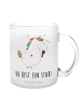 Mr. & Mrs. Panda Glasbecher Einhorn Sänger mit Spruch in Transparent