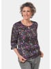 GOLDNER Seidige Druckbluse mit Blütendessin in schwarz / multicolor