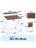 relaxdays Schreibtisch in Braun/ Weiß - (B)70 x (H)82 x (T)56 cm