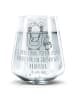 Mr. & Mrs. Panda Trinkglas Pinguin & Maus Wanderer mit Spruch in Transparent