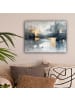OnlyWow Leinwand Bilder Abstrakte Kunst gold grau