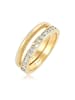 Elli Ring 925 Sterling Silber Ring Set in Gold