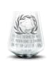 Mr. & Mrs. Panda Blümchentail Glas Hund Blumen mit Spruch in Transparent