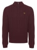 Threadbare Stehkragenpullover Swindon in Burgundy-Aubergine