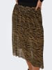 JACQUELINE de YONG Plissee Rock Jersey Midi Skirt Langer Faltenrock Strech Bund in Braun