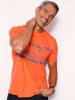 Sieh an! Kurzarm-Shirt in orange-jeansblau