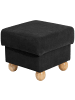 58 aufm Kessel HOCKER Kasha Bezug Veloursstoff Buche natur / schwarz