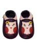 Sayoyo Leder-Krabbelschuhe "Eule" in lila