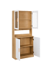 Beliani Vitrine CYGNET in Weiß/Braun - (W) 80 x (H) 182 x (L) 34 cm