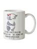 Mr. & Mrs. Panda Kaffeetasse Meisterin Kundensupport mit Spruch in Weiß