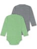Normani Outdoor Sports 2er Pack Bio Baby-Body Langarm Wickelbody in Grün/Grau