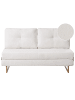 Beliani Schlafsofa JERSLEV in Weiß/Braun - (W) 150 x (H) 87 x (L) 84 cm