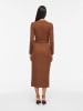 Vila Kleid mit V-Ausschnitt in Coffee Bean