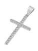 Adeliás Damen Anhänger – Kreuzanhänger aus 925 Silber mit Zirkonia in silber