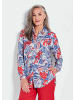GOLDNER Kurzgröße:  Floralbedruckte Hemdbluse, Hemdkragen in rot / blau / gemustert