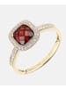 Diamant L'éternel Ring aus 375 Gelbgold mit Diamant mit Granat