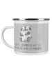Mr. & Mrs. Panda Emaille Becher Liebe Flitterwochen mit Spruch in Heather Grey