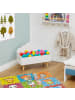 relaxdays Kindertruhe in Weiß/ Natur - (B)58 x (H)45 x (T)28 cm