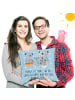 Mr. & Mrs. Panda Kissen Koala Familie mit Spruch in Blau Pastell