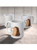 Mr. & Mrs. Panda Geschenktasse Igel Blumen ohne Spruch in Weiß