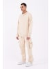 Megaman Jogginganzug Set Jogger Pullover Oversize Fit in Beige