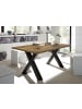 58 aufm Kessel ESSZIMMERTISCH Eike 8 180 x 90 x 75 Esstisch Schwarzstahl/Plankeneiche