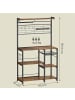 VASAGLE Kücheninsel Barnet in Vintagebraun-Schwarz - (B)90 x (H)167 x (T)42 cm