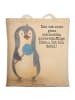 Mr. & Mrs. Panda Strandtasche Pinguin Lolli Design mit Spruch in Weiß