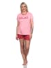 NORMANN Shorty Schlafanzug Pyjama Casual Look in rosa