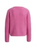 Milano Italy Strickjacke mit Rundhalsausschnitt und Fronttasche in Pink