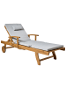 Beliani Gartenliege JAVA PREMIUM in Braun/Grau - (W) 64 x (H) 35 x (L) 196 cm