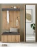 Furn.Design Garderoben-Set 4-teilig Evoke Eiche, grau 170 cm, Garderobe inklusive Sitzkissen