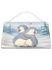 Mr. & Mrs. Panda Wandtafel Pinguine Kuscheln Design ohne Spruch in Weiß